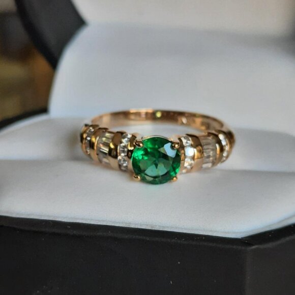 UTC Gold 925 Sterling Silver Ring Size 8 - Picture 2 of 11